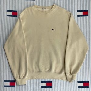 Vintage Nike embroidered swoosh beige crewneck sweatshirt